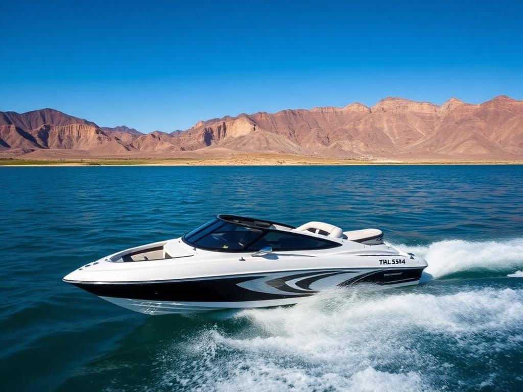 Boat with marine-grade tinted windows launched near Hurricane, Utah